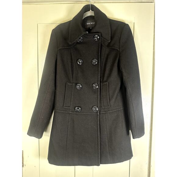 Nine West Black Peacoat Women's Size 8 - Picture 2 of 6